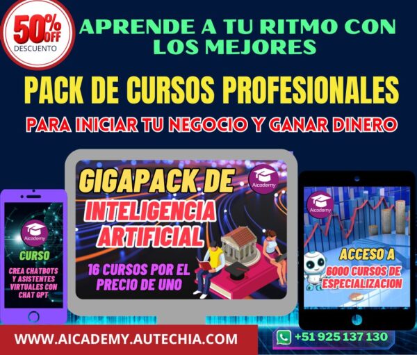 GIGAPACK DE CURSOS DE INTELIGENCIA ARTIFICIAL