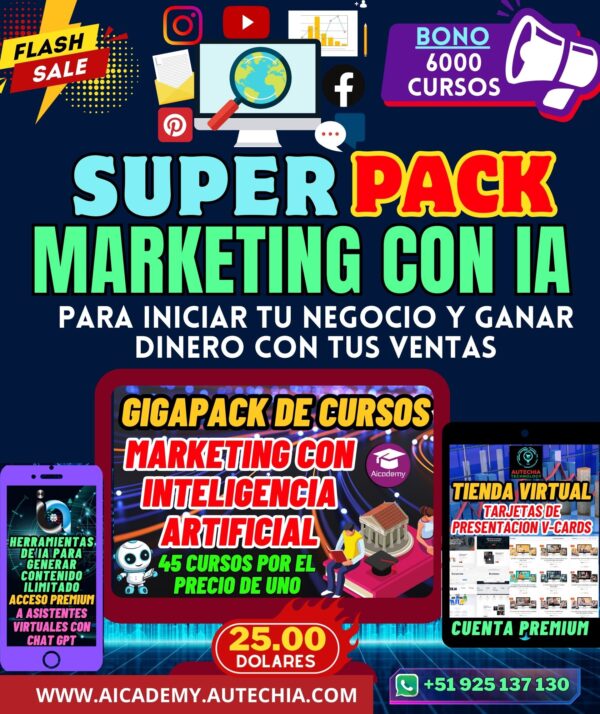 SUPER PACK DE MARKETING CON INTELIGENCIA ARTIFICIAL Y CHAT GPT
